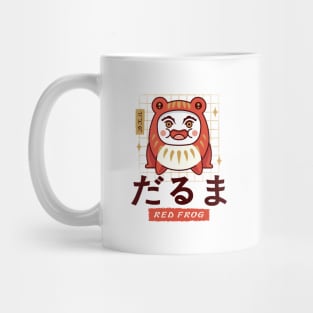 Red Frog Daruma Mug